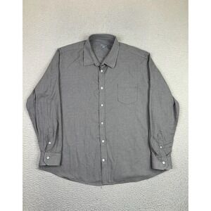 Ash & Erie Shirt Mens XL Gray Check 100% Cotton Long Sleeve Button Up Casual